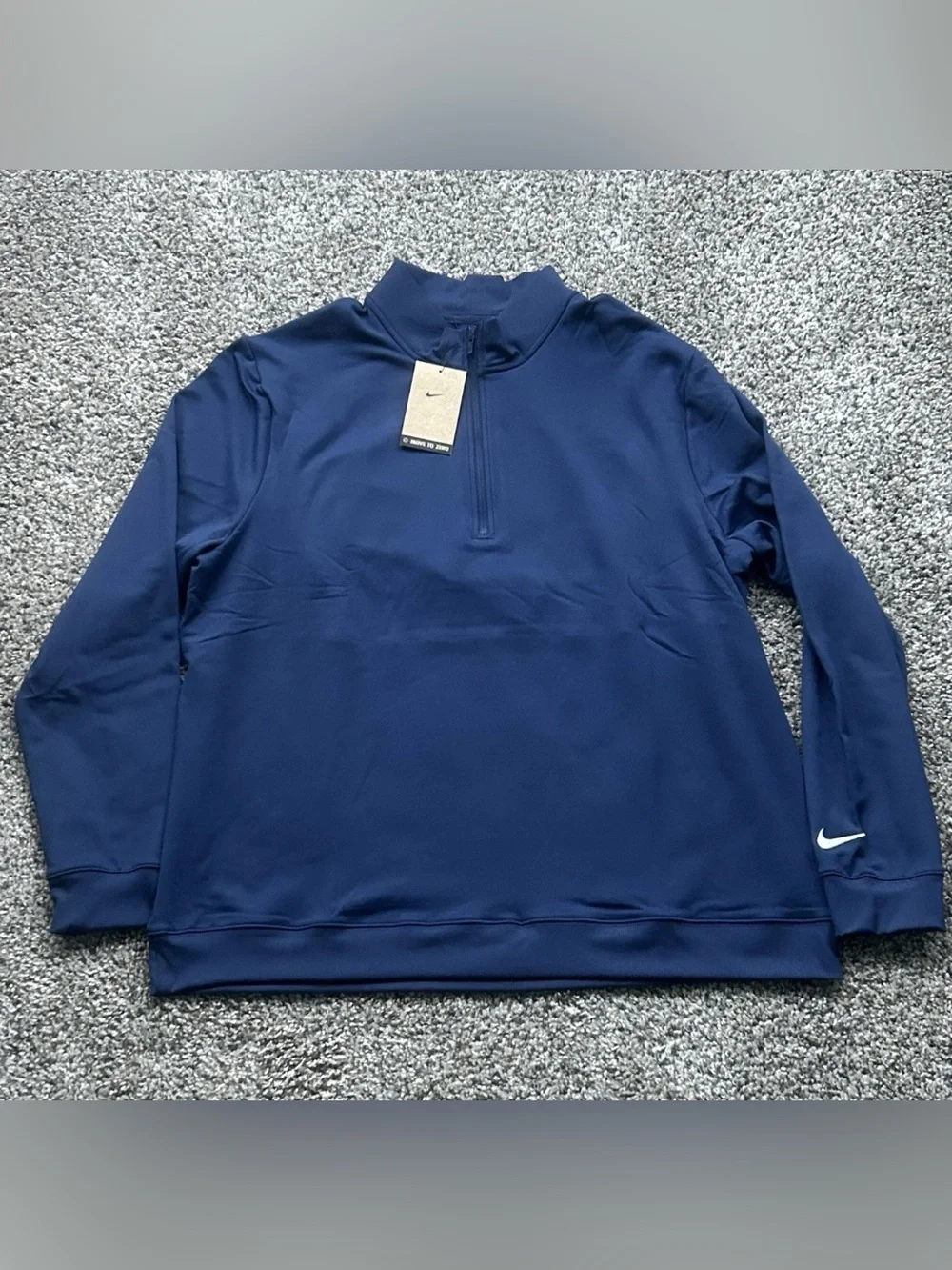 Nike Tour 1/2 Zip Golf Pullover Top Dark Blue Mens Size XL FZ7522-410
